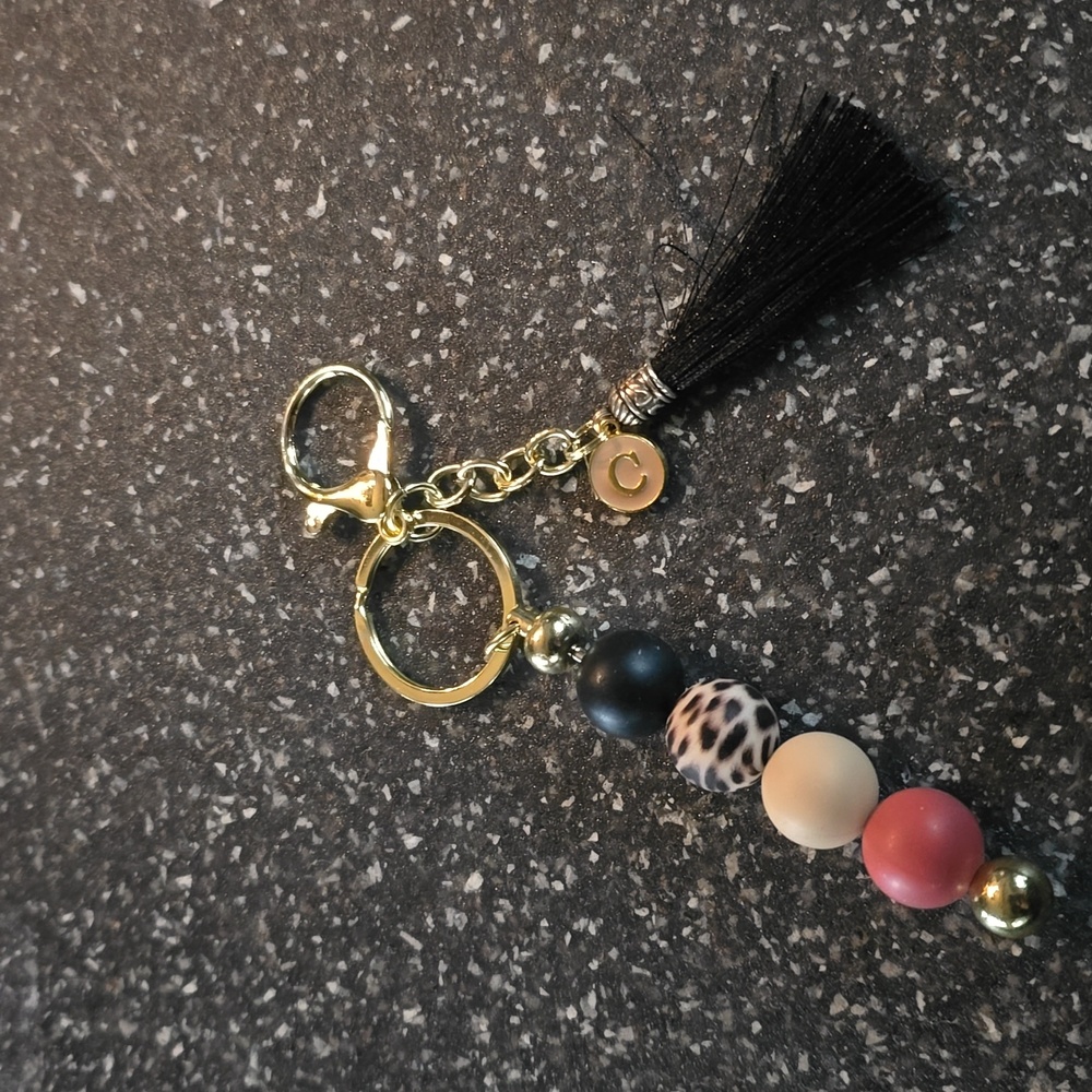 Silicone beaded keychain